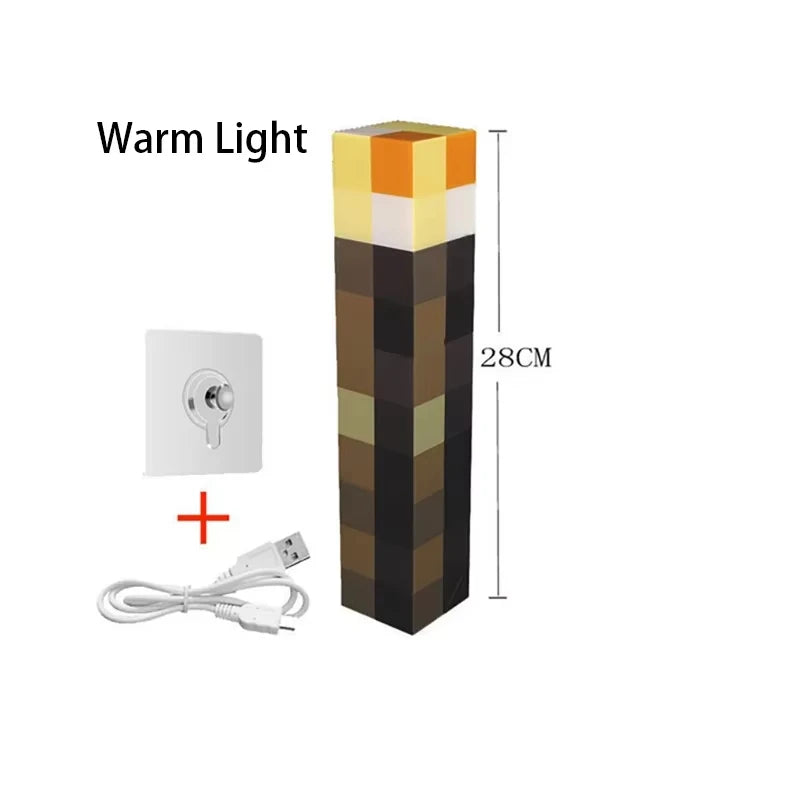 Pixel Gaming Torch Light - 11" Wall Mount LED with Slow Fade (USB Rechargeable)